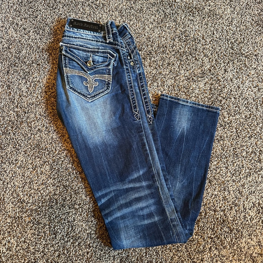 Blue Embellished Jeans Scarlett straight